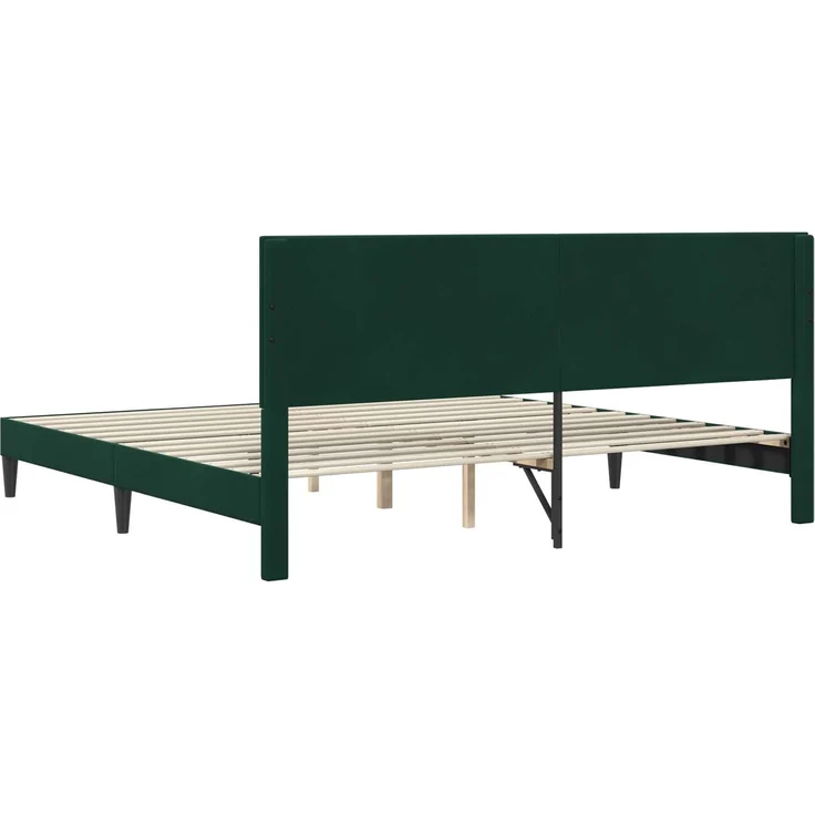 vidaXL Bettrahmen mit Kopfteil Dunkelgrün 200 x 200 cm Samt 42027687 – Bild 6