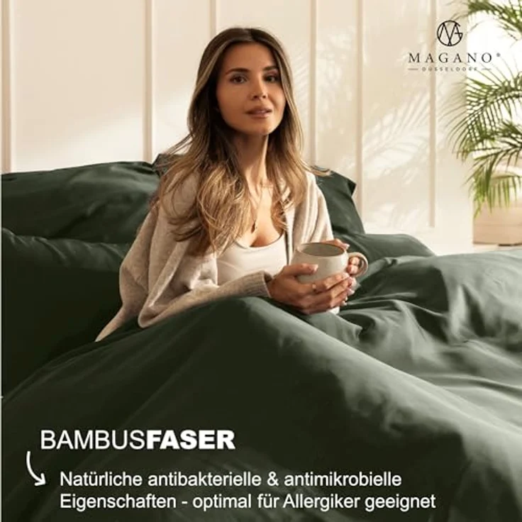 MAGANO Bettwäsche, Luxus Bambus & Baumwolle Satin, 400 TC Luxusqualität, Hypoallergen, Thermoregulierend – Bild 6