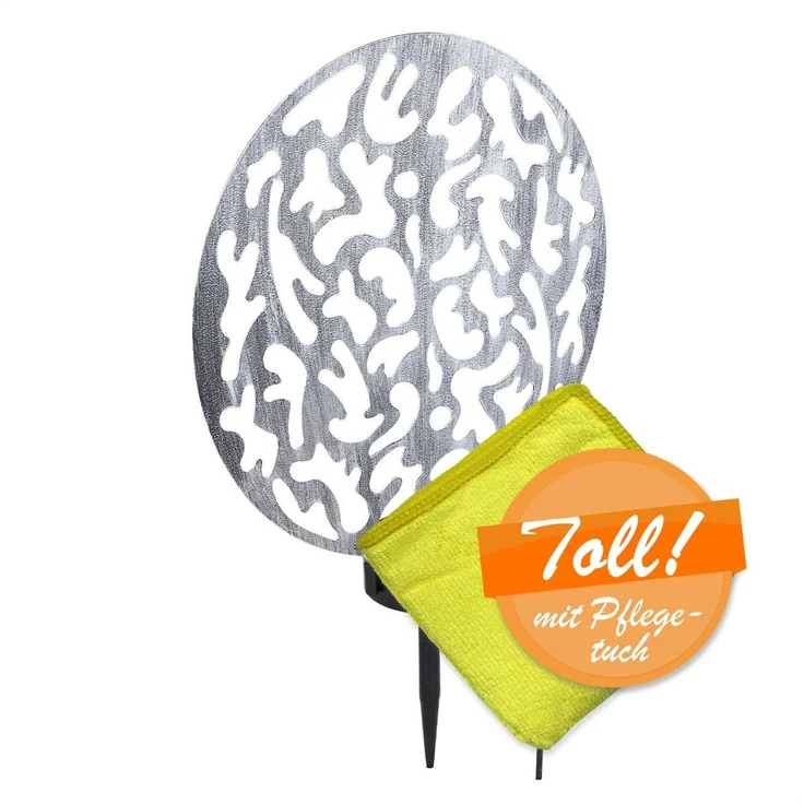 Solarleuchte Garten Scheibe 30cm Solarlampe Außen Leuchte Solar mit Pflegetuch – Bild 8
