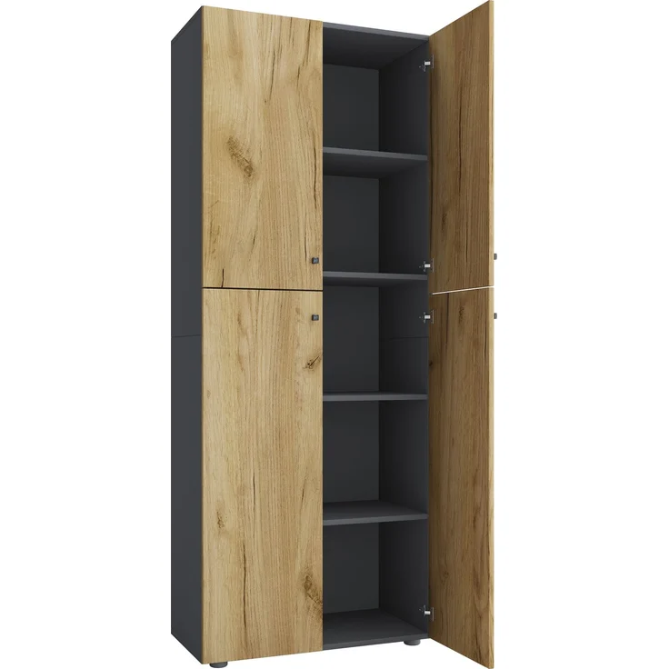 VCM Büroschrank Lona 919599 Anthrazit / Honig-Eiche B. 70 x H. 184 x T. 40 cm – Bild 2