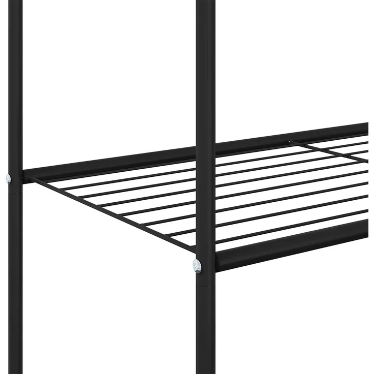 vidaXL Kleiderständer mit Regal Mit Rad Schwarz 80 x 53 x 156 cm 42021356 – Bild 8