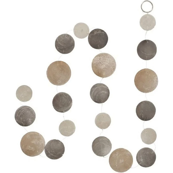 BOLTZE GRUPPE Hängedekoration Boltze Muschel Girlande Country 180cm Capiz Wanddeko Treibholz Beige – Bild 1