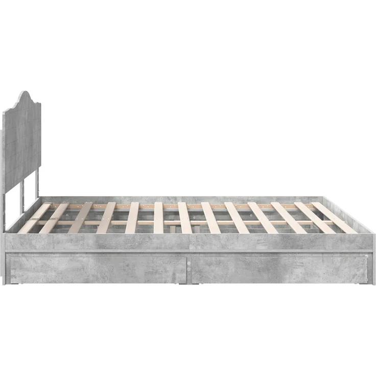 vidaXL Aufbewahrungsbett Beton Grau 200 x 200 cm Holzwerkstoff 3413474 – Bild 8
