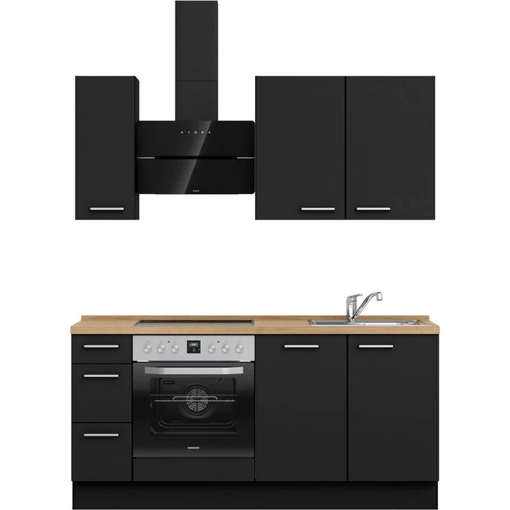 nobilia® Küchenzeile "Touch II", NEU: individuell anpassbar mit gratis Profi-Beratung, vormontiert, Breite 180 cm, Ausrichtung wählbar, wahlw. mit E-Geräten – Bild 1