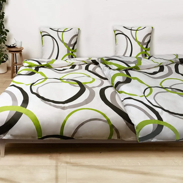 4tlg Beautissu Renforcé Bettwäsche Set Nina135x200 cm Bettdecken-Bezug & 80x80 cm Kissenbezug