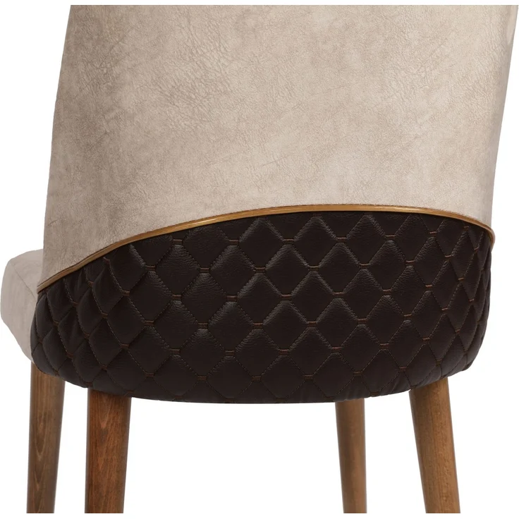 Skye Decor 'Nova 071 V4' Stuhlset (4-teilig), Creme / Walnuss, 50 x 90 x 49 cm – Bild 5