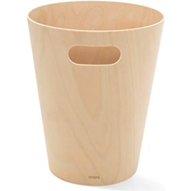 Umbra Woodrow Abfalleimer – Zweifarbiger Holz Papierkorb für Büro, Badezimmer, Wohnzimmer und Mehr, 7,5l Fassungsvermögen, Natur, – Bild 14
