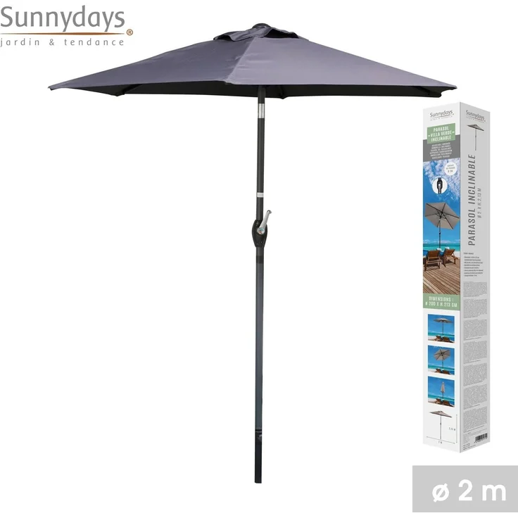 Sunnydays XL Sonnenschirm Standschirm Ø 200 cm 225165 anthrazit – Bild 2