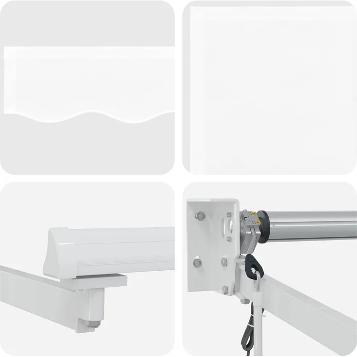 vidaXL Elektrische ausziehbare Markise Weiß 5x3 m 3420020 – Bild 6