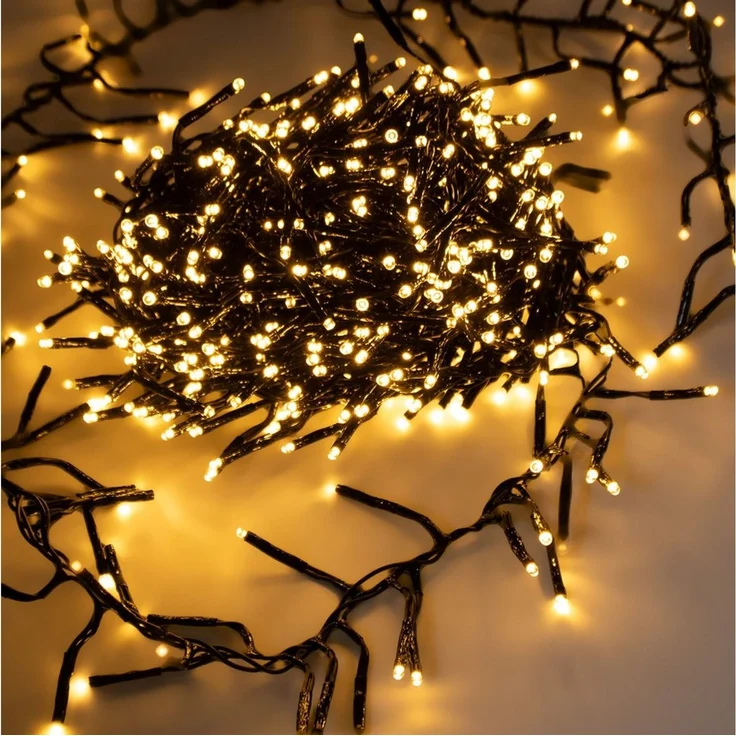 Spetebo LED-Lichterkette Büschel Lichterkette soft gold dimmbar mit Timer, 288-flammig, Dimmer und Timer – Bild 5