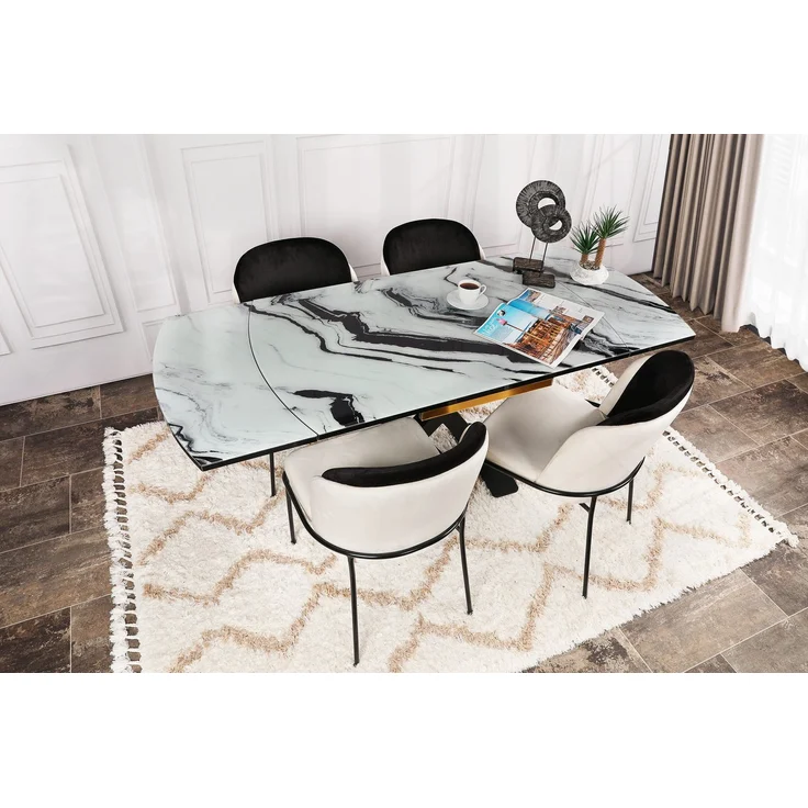 Skye Decor 'Dore 145 V2' Stuhlset (2-teilig), Schwarz / Creme, 54 x 86 x 55 cm – Bild 5