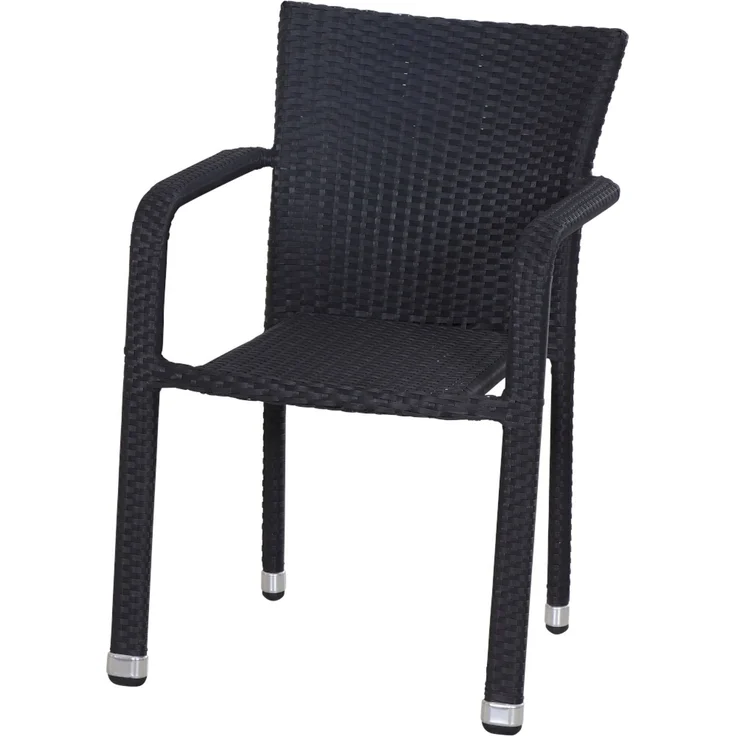 Gartenstuhl >Minas< in schwarz - 60x83x56 (BxHxT) – Bild 1