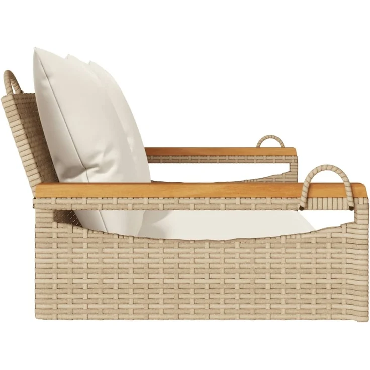 vidaXL Hängebank mit Kissen Beige 109x62x40 cm Poly Rattan 368148 – Bild 5