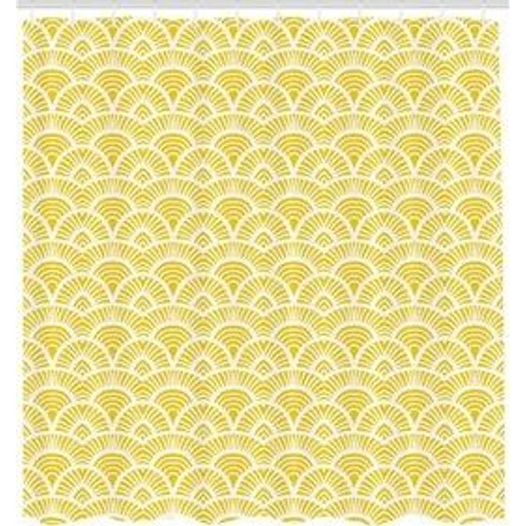 Abakuhaus Duschvorhang Moderner Digitaldruck mit 12 Haken auf Stoff Wasser Resistent Breite 175 cm, Höhe 180 cm, Gelb Vintage Bohem Geometric – Bild 6