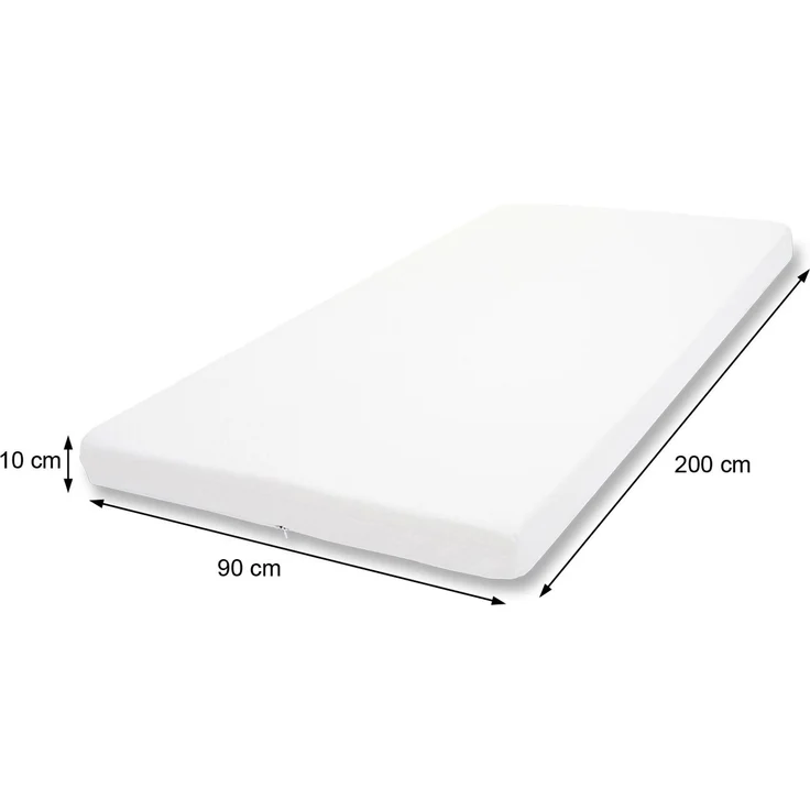 10cm Memoryfoam-Matratzentopper HWC-E63, Topper Matratzenauflage Matratzenschoner ~ 90x200cm Viscoschaum – Bild 2
