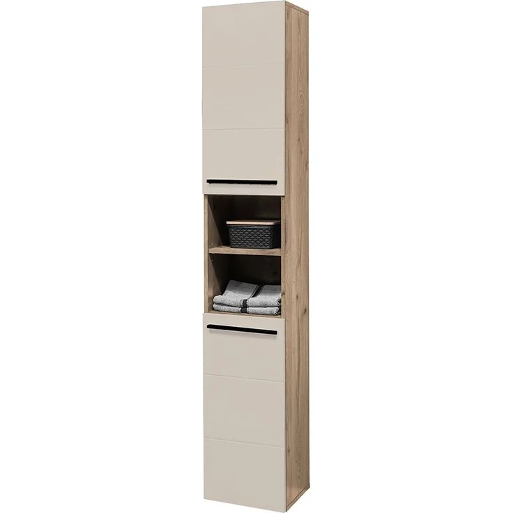 Hochschrank Sylt / Split, Holzwerkstoff, Beige, Holzfarben, 34 x 190 x 31 cm – Bild 2