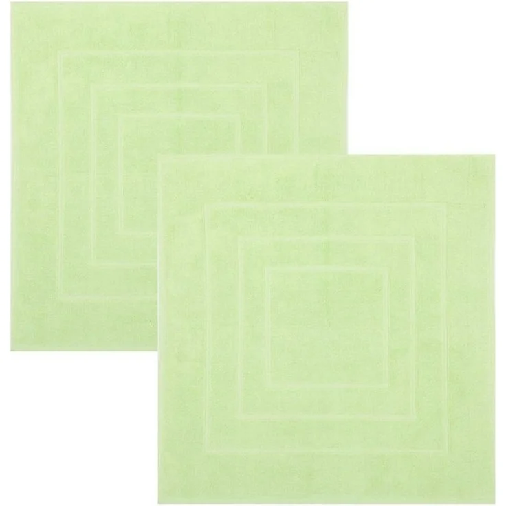 Betz Badematte 2 Stück Badvorleger Palermo Größe 60x60 cm, eingewebte Quadratmuster, strapazierfähig, Baumwolle, quadratisch – Bild 4