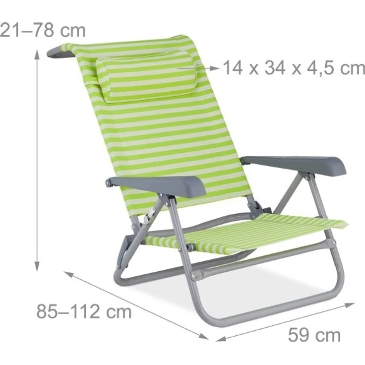 Klappbarer Liegestuhl mit Nackenkissen: Tests, Infos & Preisvergleich