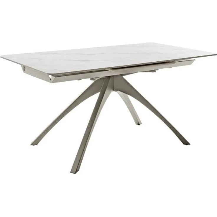 CERRITO Auszugstisch - Creme-marmoriert / Taupe-matt-lackiert