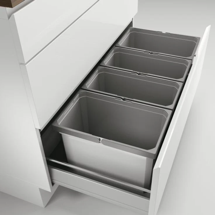 Cox® Box 275 S/1000-4, Abfallsammler für vorhandene Auszüge, hellgrau – Bild 1