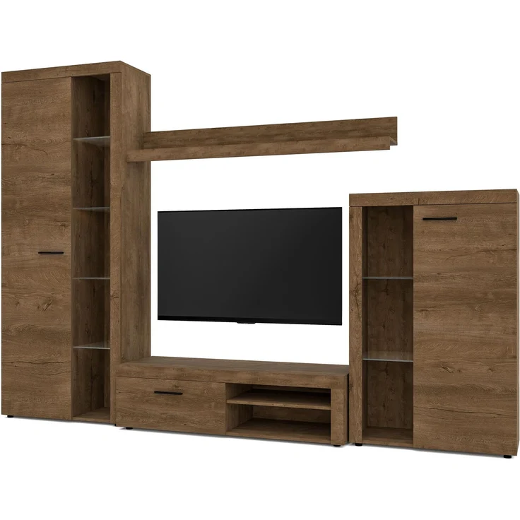 AX LIVING Spacoro Wohnwand Eiche Lefkas Wohnzimmerschrank 270 cm – Bild 3