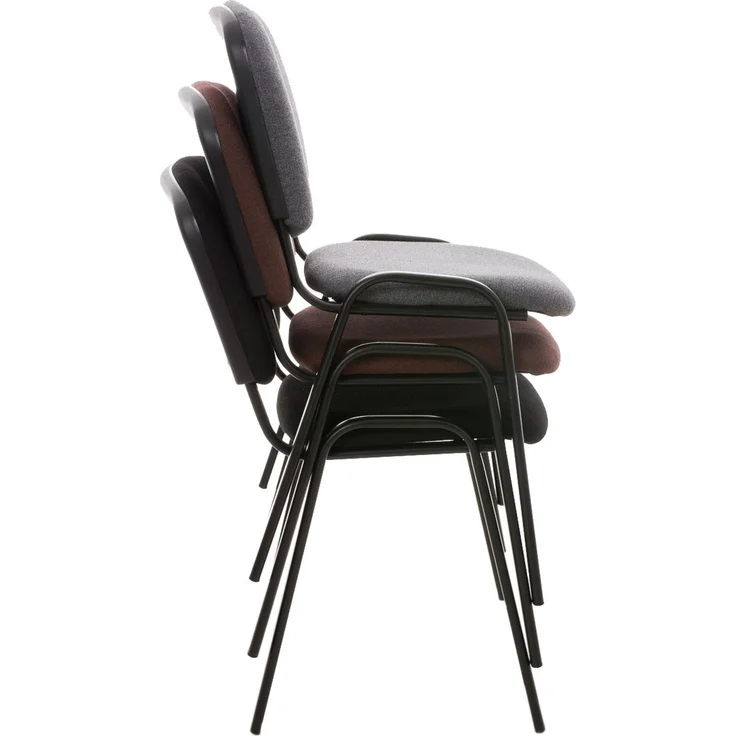 4er Set Besucherstuhl ZAGREB - Stoff Braun 53x53x83 cm | Besucherstühle Konferenzstuhl Wartezimmerstuhl Bürostühle Bürostuhl Konferenzraum Wartezimmer – Bild 3