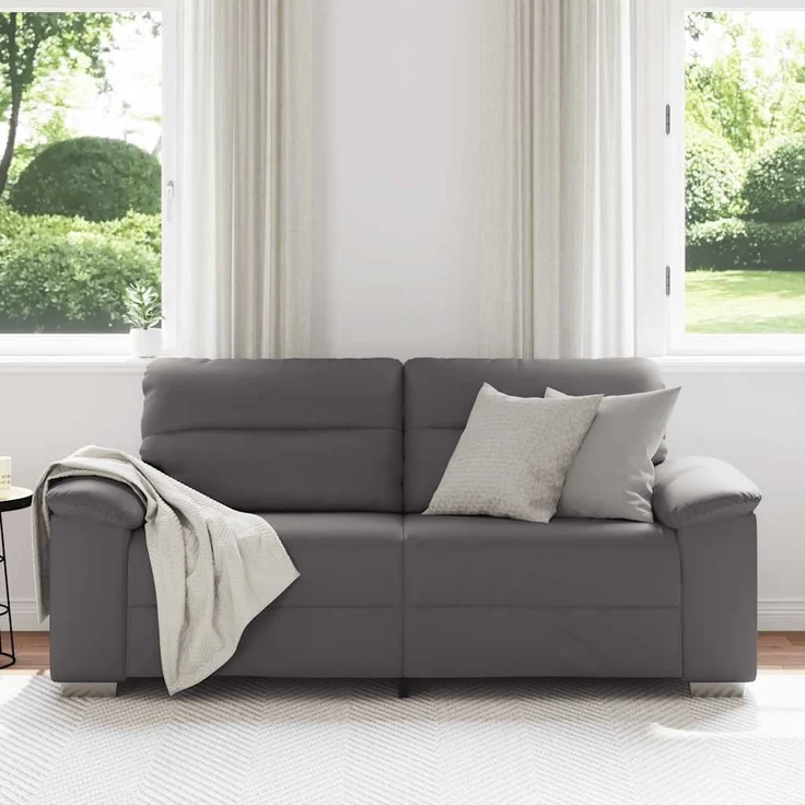 vidaXL 2-Sitzer-Sofa Grau 180x81x84 cm Kunstleder 4105340 – Bild 2