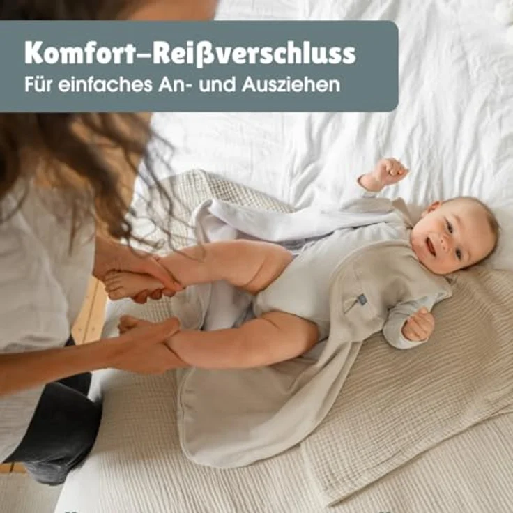 emma & noah Babyschlafsack Schlafsack 1.0 TOG, Rund, Strampelsack, Schlafsack für Neugeborene – Bild 5