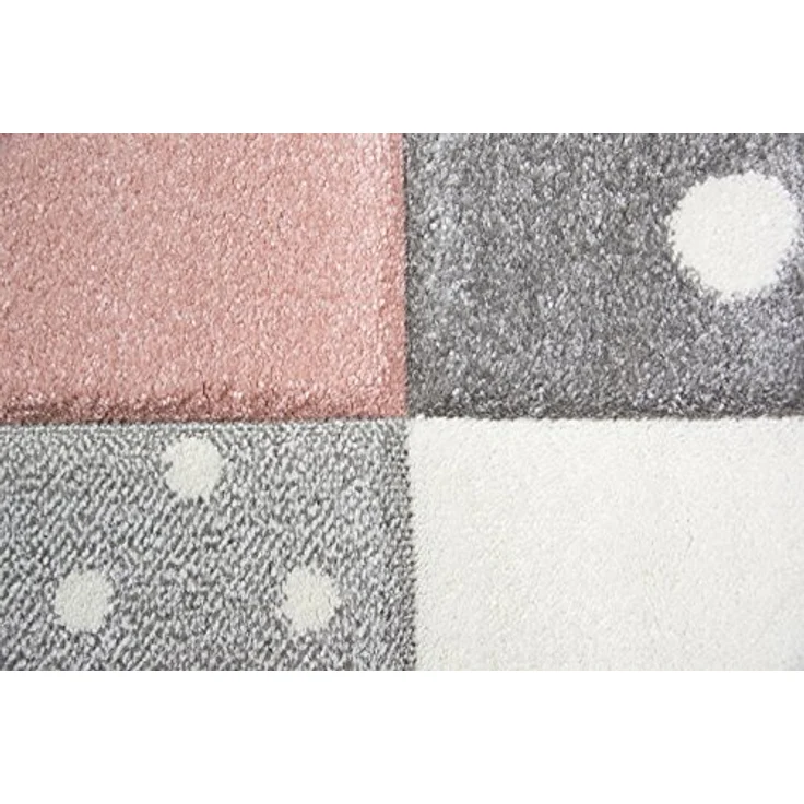Carpetia Kinderteppich Kinderteppich Spielteppich Mädchen mit Herz Stern rosa creme grau, rechteckig – Bild 6