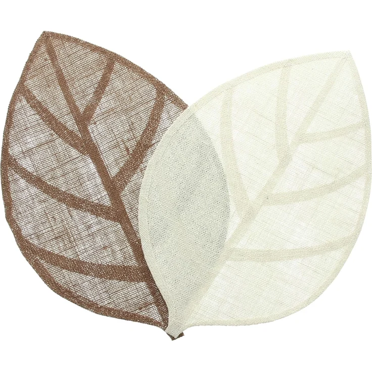 4x Platzmatte "Blatt" aus Jute, beige + braun, 30x45 cm, Platzset, Tischset – Bild 3