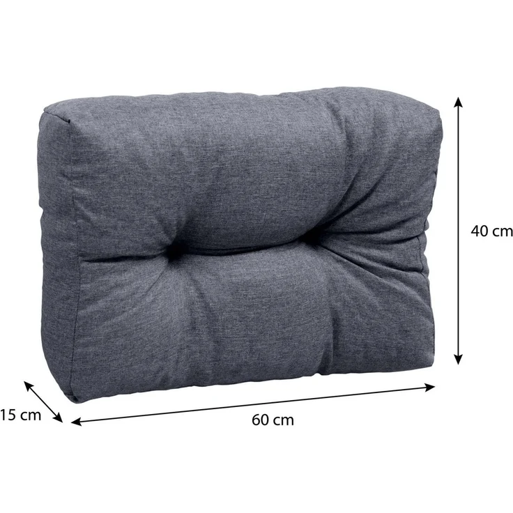 sunnypillow Rückenkissen Palettenkissen gesteppt Seitenkissen 60 x 40 x 15 cm, Anthrazit – Bild 2