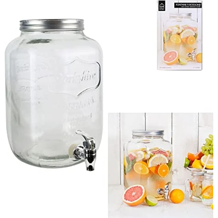 Saveur et Dégustation KV7177 Glaskrug zum Einschenken, transparent, 18 x 18 x 31 cm – Bild 6