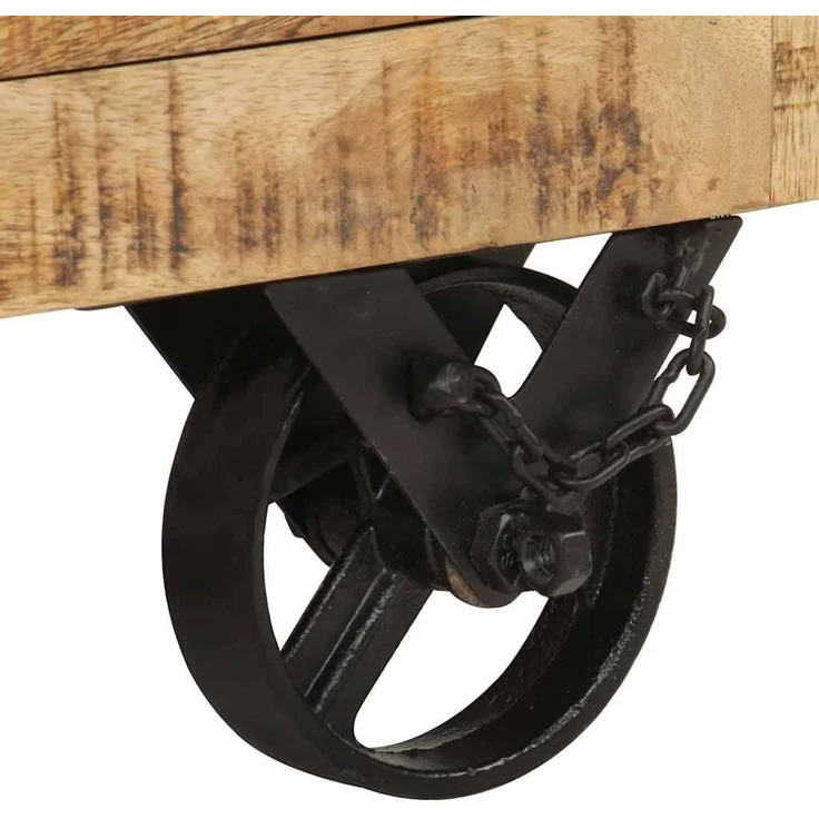 vidaXL Couchtisch Raues Mangoholz 70x70x40 cm 243979 – Bild 6