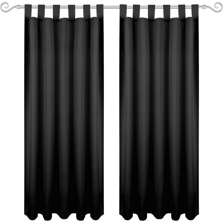 Bestlivings Gardine "Ellen" mit Schlaufen (2 St), Schlaufe, blickdicht, Polyester, einfarbig, modern, waschbar bei 30°C