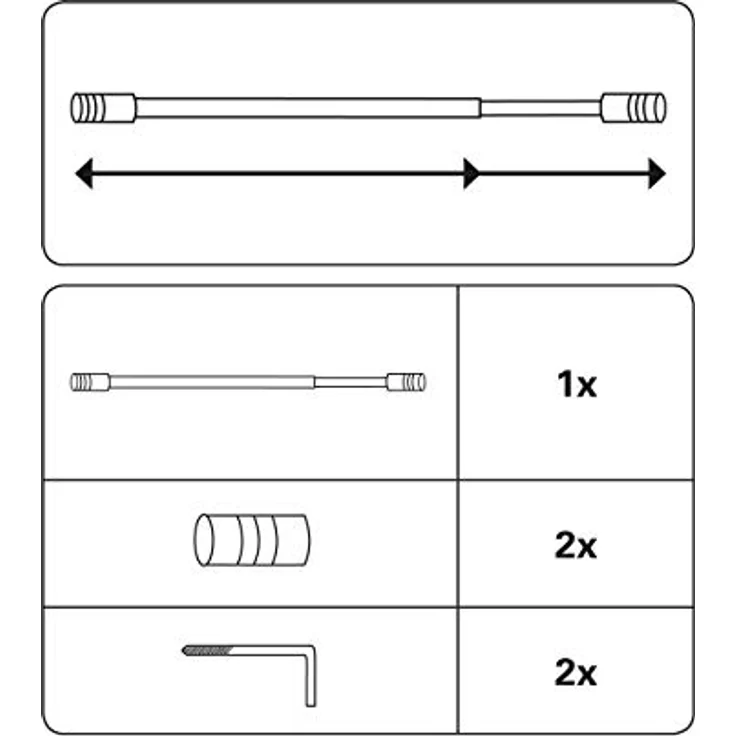 Gardinia Vitragestange Zylinder, Ø 10 mm, ausziehbar 40-65 cm – Bild 2