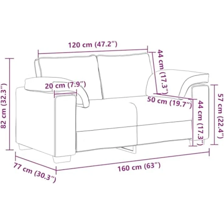 vidaXL Zweisitzer-Sofa Dunkelgrün 160x77x82 cm Samt 4105259 – Bild 3