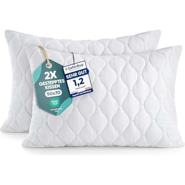 Utopia Bedding 50x70 cm Kopfkissen 2er Set, weiche Faserfüllung für Bett und Dekoration – Bild 1