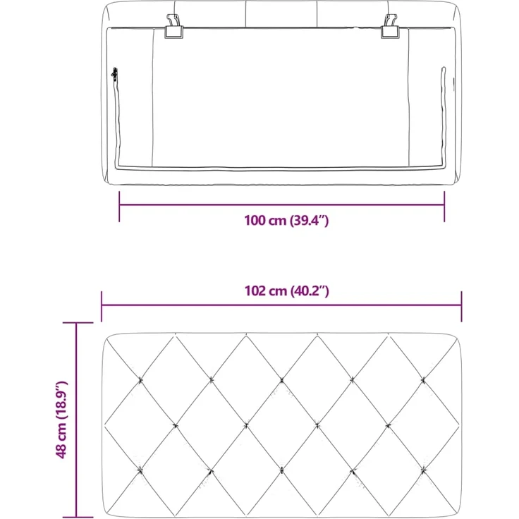 vidaXL Kopfteil-Kissen Blau 100 cm Samt 374718 – Bild 10