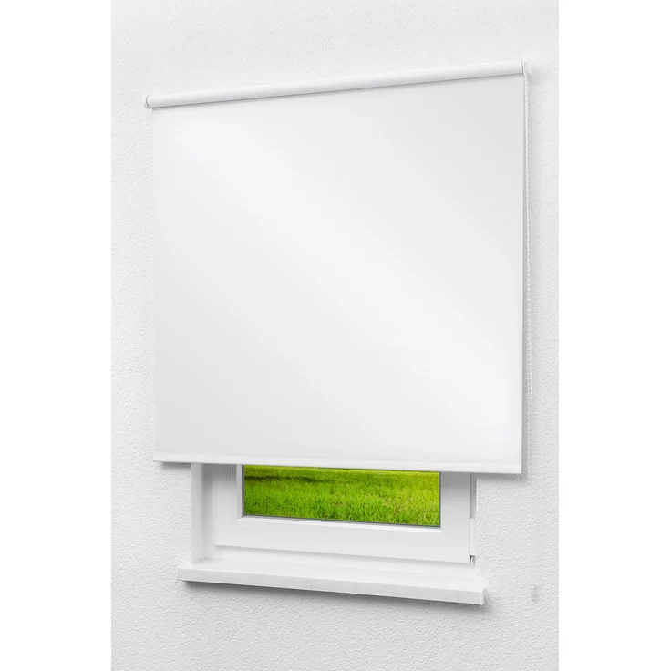 Lysel Outlet - Verdunkelungsrollo Shiny Reinweiß, (B x H) 102.50cm x 175cm in weiß/reinweiß – Bild 1