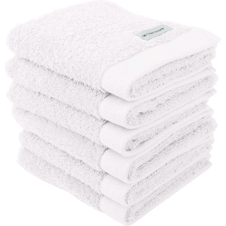TOM TAILOR Gästehandtuch, 6er Pack - Color Bath Guest Towel, Frottier, Baumwolle Weiß 30x50cm – Bild 1