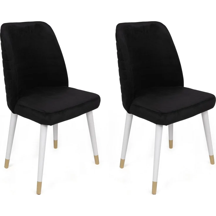 Skye Decor 'Hugo-406 V4' Stuhlset (4-teilig), Schwarz / Weiß, 50 x 90 x 49 cm – Bild 2