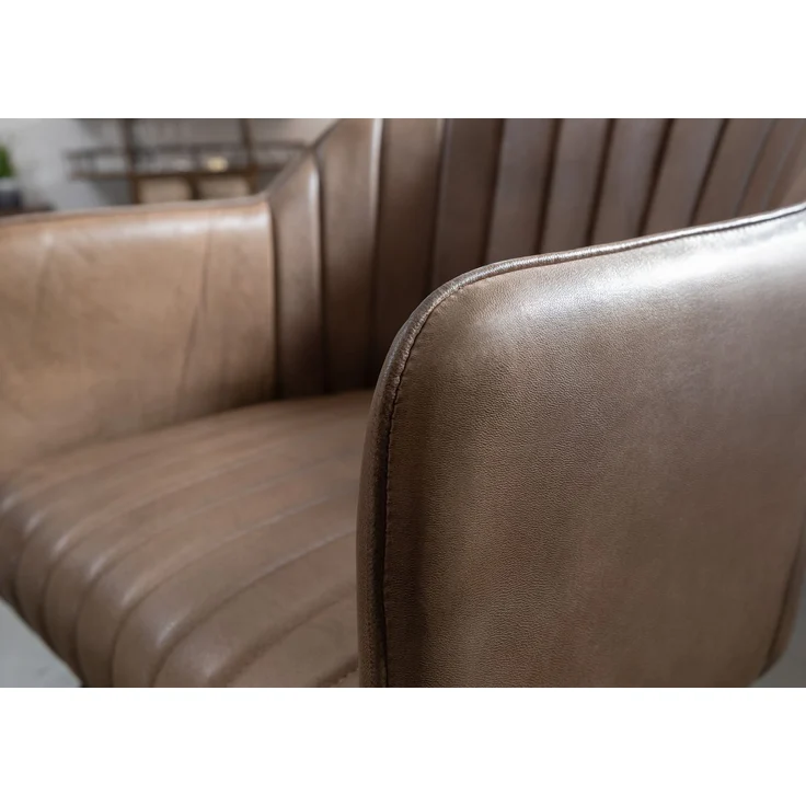 Stuhl Echtleder 54x61x76 beige IRON LABEL #12 – Bild 4