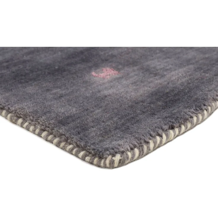 carpetfine 'Gabbeh Uni' Wollteppich, reine Wolle, Grau, 60x90 cm – Bild 3
