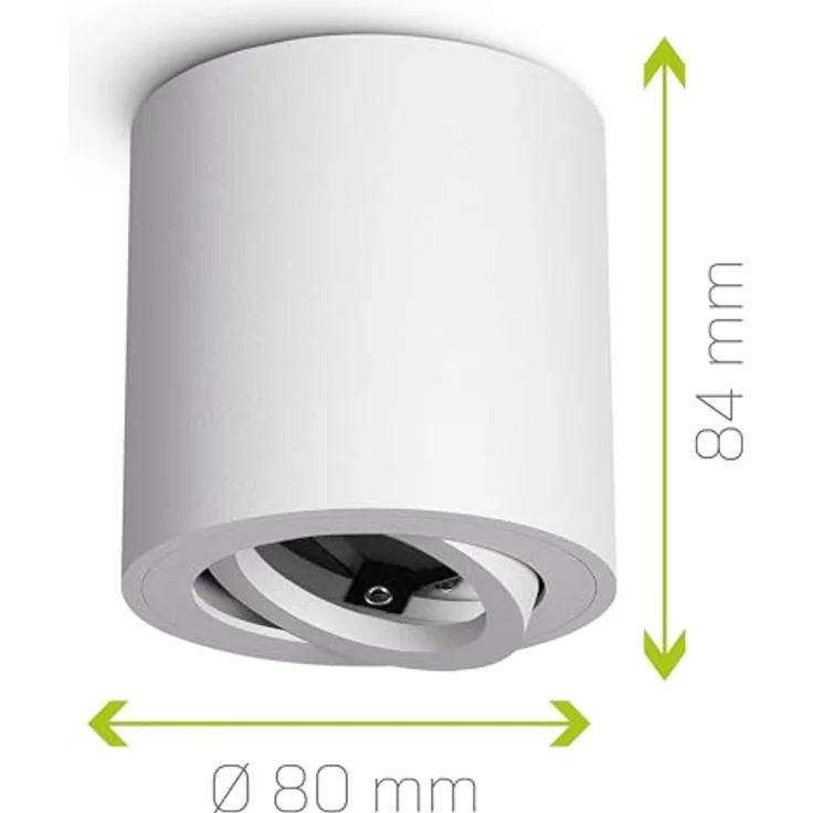 linovum LED Aufbaustrahler 4 x runde Aufbauleuchten CORI in matt weiss & schwenkbar, Leuchtmittel nicht inklusive – Bild 6
