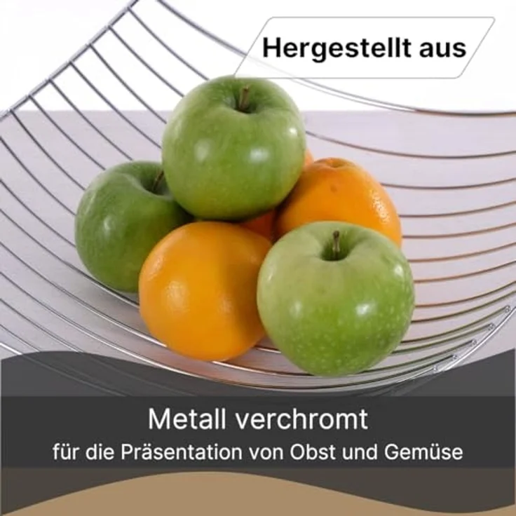 DESIGN DELIGHTS Obstschale Früchtekorb PLATEAU, 34 cm, Metall verchromt Obstkorb, Obstschale, Metall – Bild 5