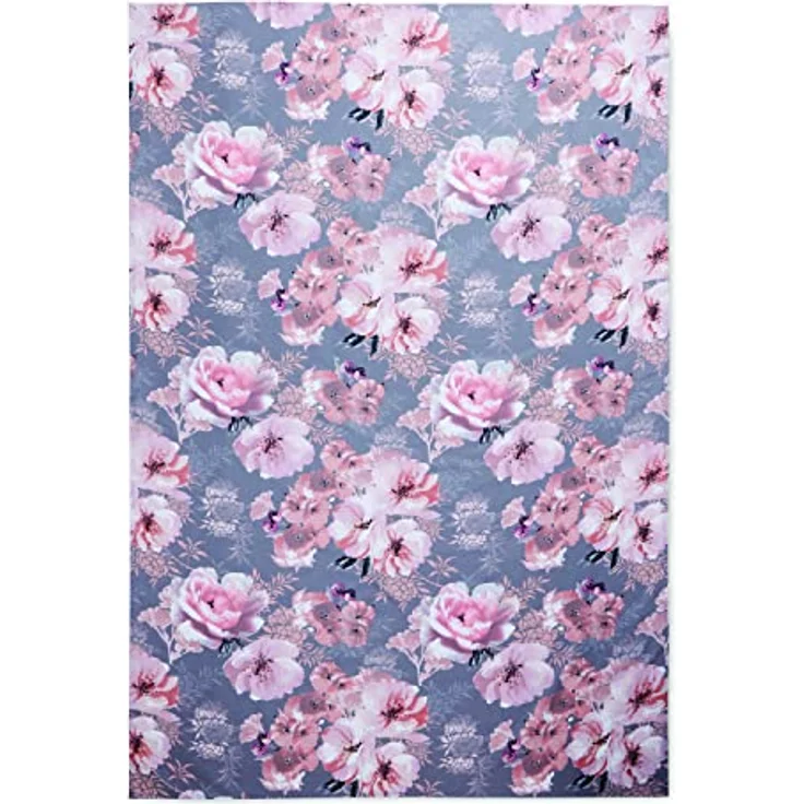 Catherine Lansfield Dramatic Floral-Tischdecke, abwischbar, Baumwolle, 137x229 cm, Grau – Bild 4