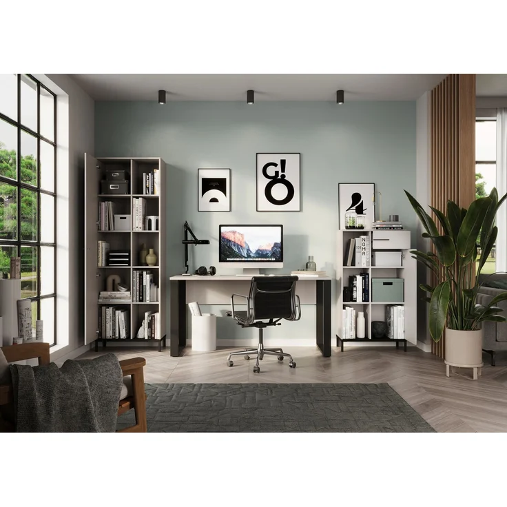 Germania Aktenschrank 2237-572GW-Rovigo, in Kaschmir, Tür schließt nur 2/3 des Schranks, 64 x 190 x 34 cm (BxHxT) – Bild 5