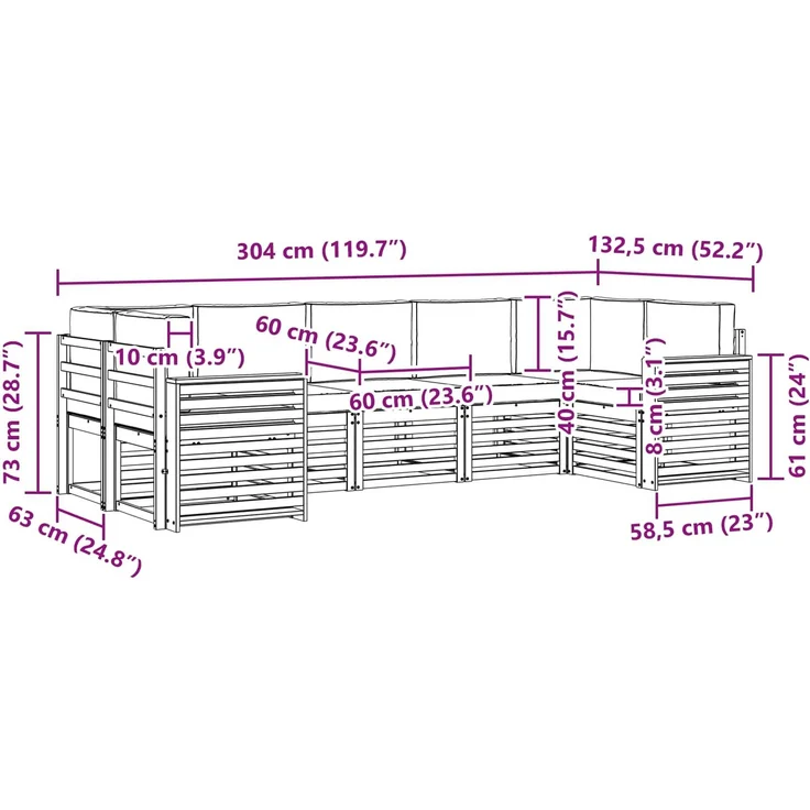 vidaXL Outdoor-Sofagarnitur 7 stk. 7-Sitzer Weiß und Creme Polyester 3392440 – Bild 7