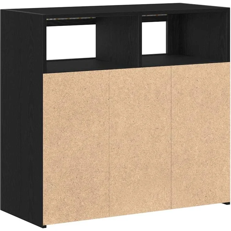 vidaXL Sideboard Schwarz Eichen-Optik 80 x 35 x 75 cm Holzwerkstoff 862568 – Bild 6