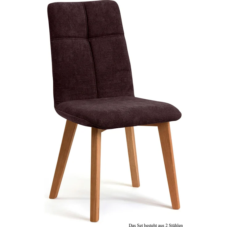 Esszimmerstuhl (2er-Set) Dillian 47x92x60 Eiche geölt/Espresso